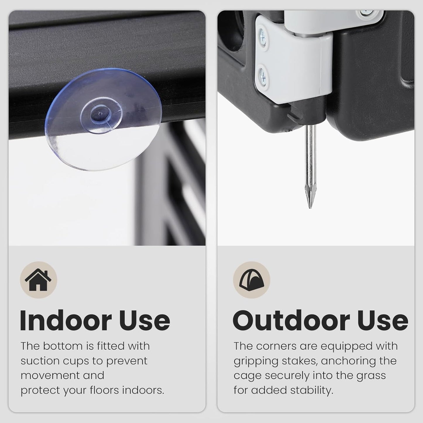 SMUG Dog Playpen 4-Panel 24" | Safe & Secure Indoor/Outdoor Pet Fence | Folding & Portable |35 x 35 x 24IN, Ideal for Small to Medium Dogs | Easy to Clean （Black）