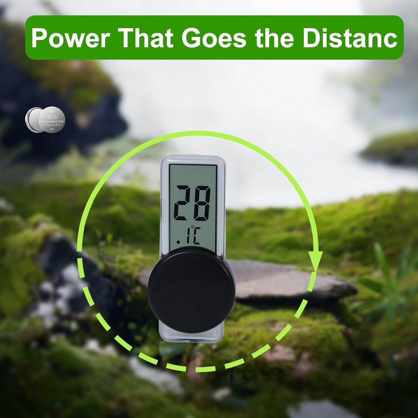 Reptile Terrarium Thermometer Hygrometer, Digital LCD Temperature & Humidity Gauge with Suction Cup, Vivarium/Tank Monitor for Bearded Dragons Geckos Lizards Snakes Turtles Frogs Amphibians