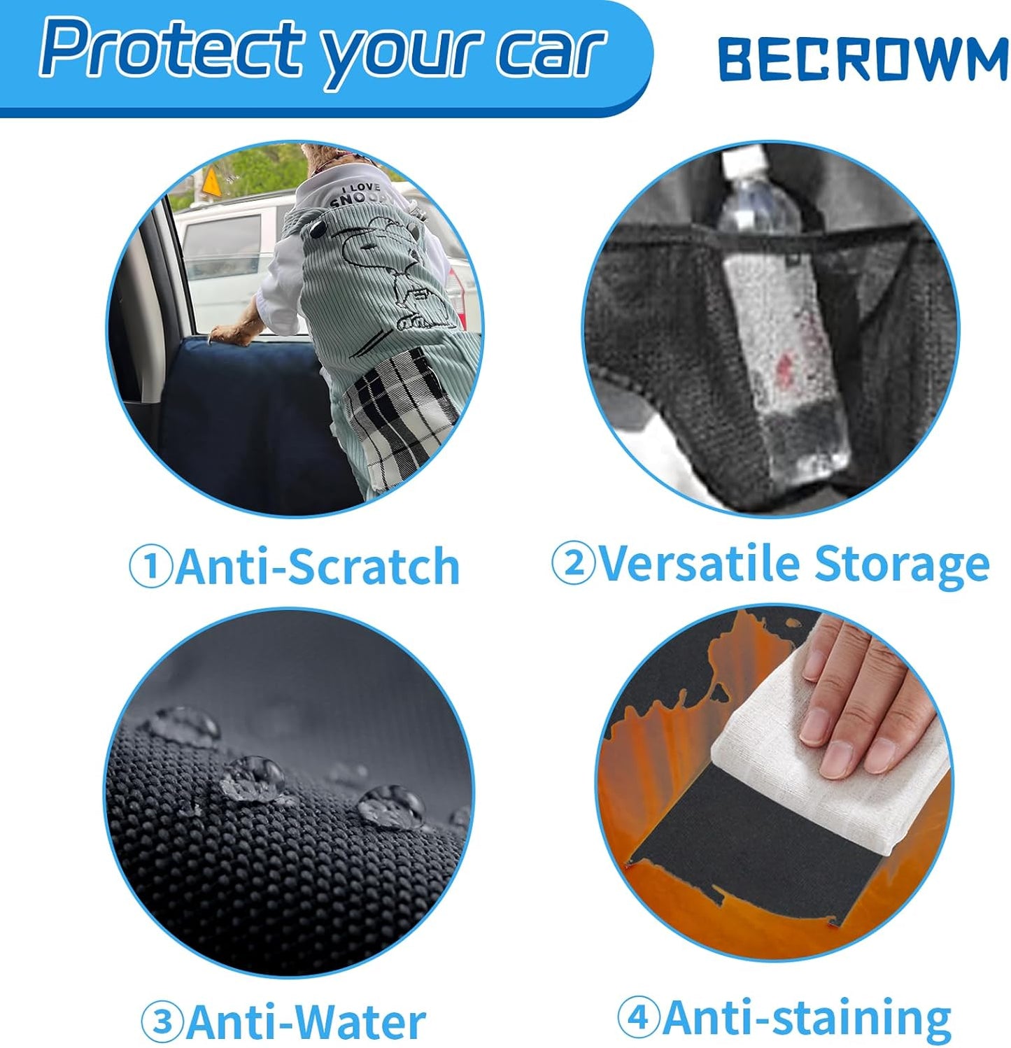 Waterproof Dog Boots for Small/Medium Dogs + 2 Packs Dog Car Travel Accessories