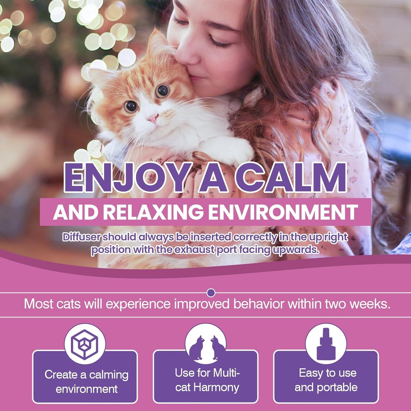 Cat Pheromones Calming Diffuser Refills 6 Packs, Calm Cat Pheromone Diffusers Refill Multicat Plug in Diffuser Relaxants for Cat Anxiety and Stress