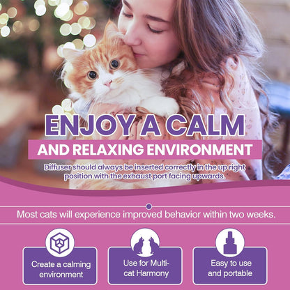 Cat Pheromones Calming Diffuser Refills 6 Packs, Calm Cat Pheromone Diffusers Refill Multicat Plug in Diffuser Relaxants for Cat Anxiety and Stress
