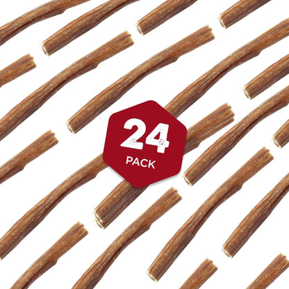 Best Bully Sticks 6 Inch Thin Bully Sticks - 24 Count (Pack of 1) - Natural, Easily Digestible, 100% Grass-Fed, Grain and Rawhide Free