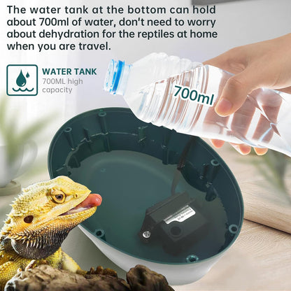 Reptile Drinking Water Fountain Chameleon Accessories Automatic Circulation System with Trough, Bearded Dragon Cage Accessories Reptiles Habitat Waterfall for Snake/Lizard/Chameleon/Turtle