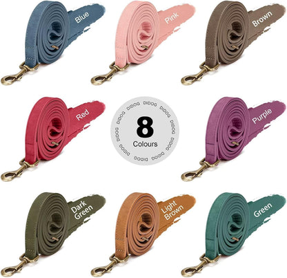 Didog Stylish PU Leather Dog Leash for Small Dogs, Easy to Clean 5ft Small Dog Leash with Metal Tangle-Free Clip, Fashionable and Elegant for Walking, Running and Training,Light Brown, S