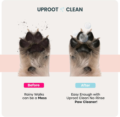 Uproot Clean Muddy Pet Bundle: QuickClean Gloves Pro Wipes for Paws and Butt (and Everything Else) Plus On-The-Go Dog Paw Cleaner Brush with Foam - The Mess-Free Way to Get Back Home After Adventures