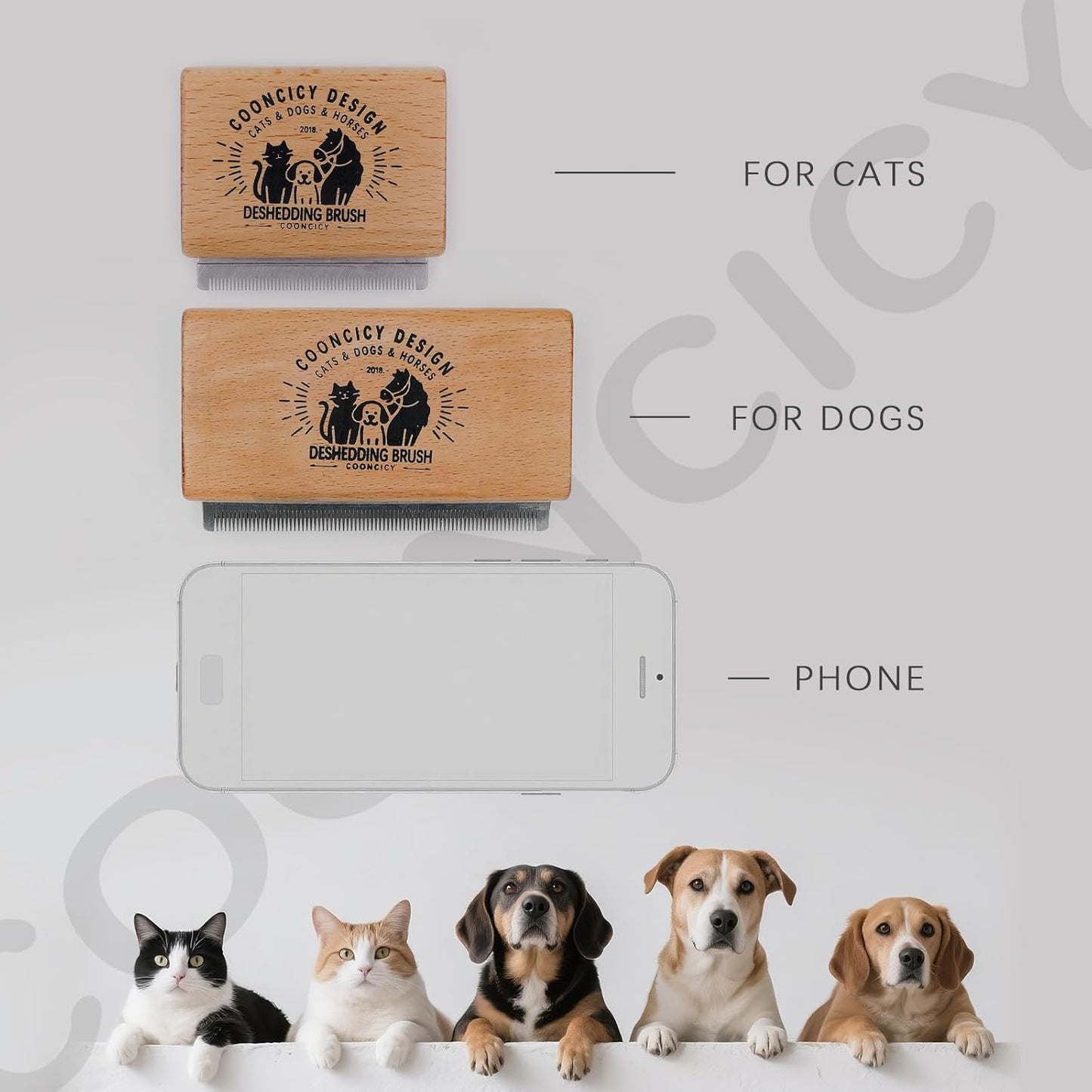 Deshedding Brush for Cats,Rabbits,Pets with Wood Handle – Cat Deshedding & Deshedder Comb Tool for Detangling and Removing Excess Fur – Shedding Brush for Cat Hair Control