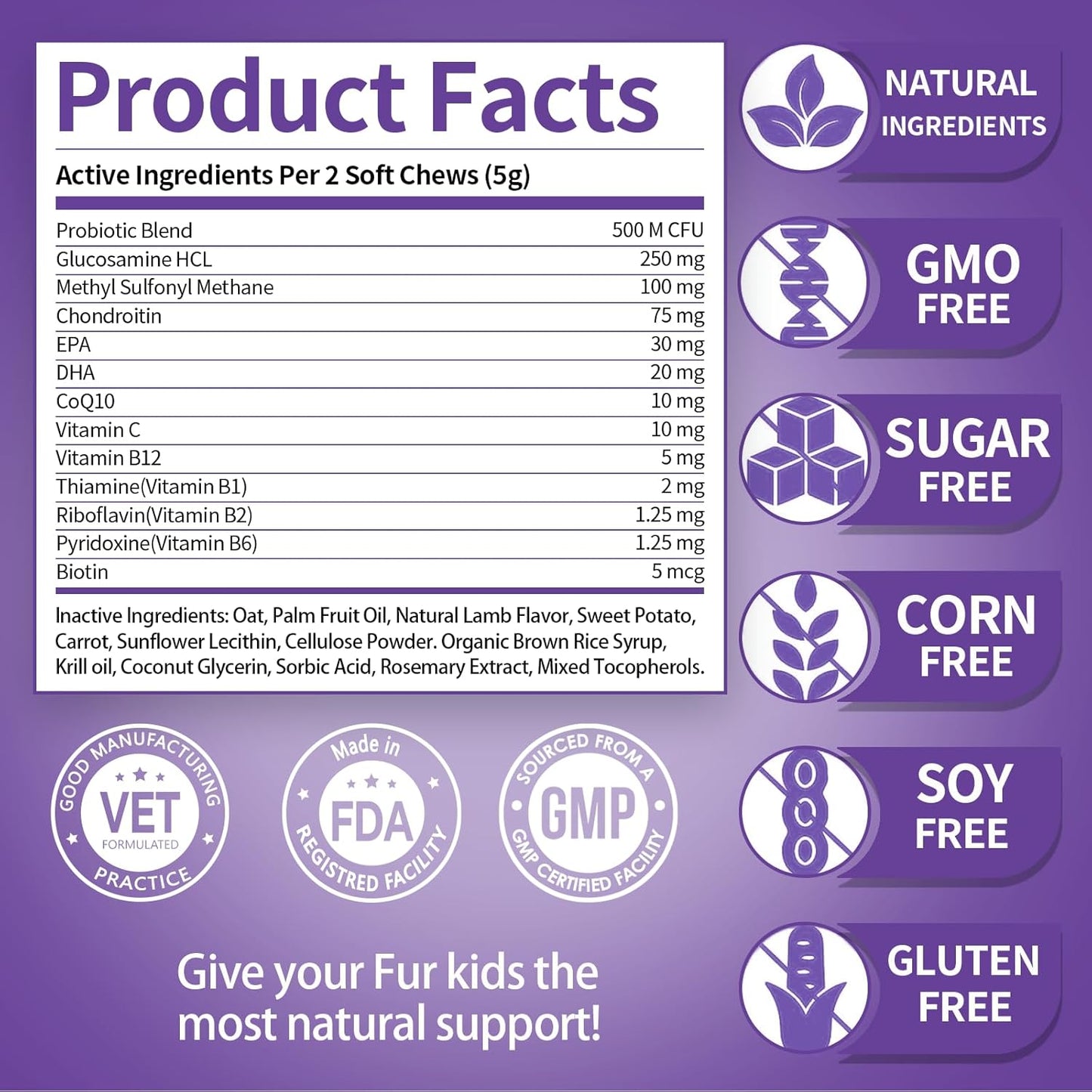 Multivitamin Chews for Dogs, Supports Growth, Hip & Joint, Skin and Gut Health, Immunity, Urinary and Kidney, antioxidants, Heart, Brain, Liver, Eyes, Natural Ingredients, 120 Chews