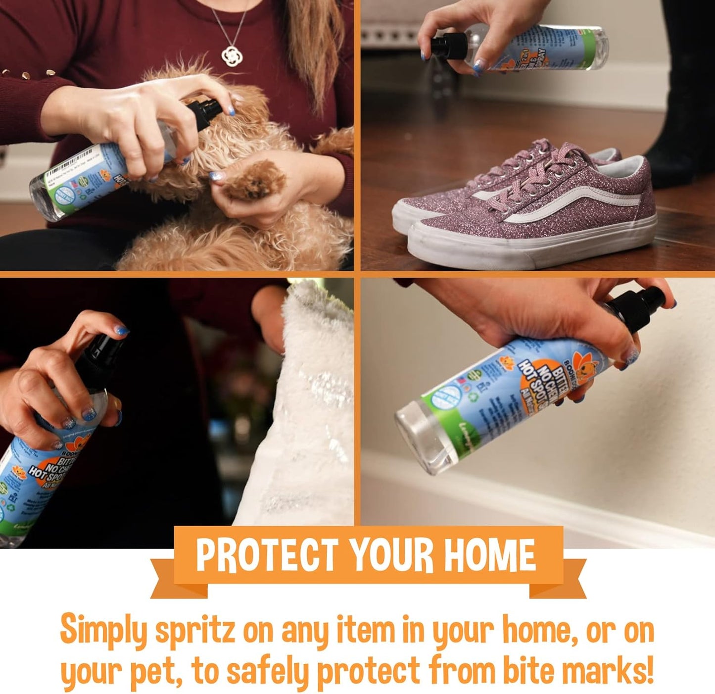 Bodhi Dog Bitter 2-in-1 No Chew & Hot Spot Spray - Natural Anti-Chew Remedy Better Than Bitter Apple - Soothes Hot Spots, Deters Chewing - Safe for Skin, Wounds & Furniture- Made in USA (8 Fl Oz)