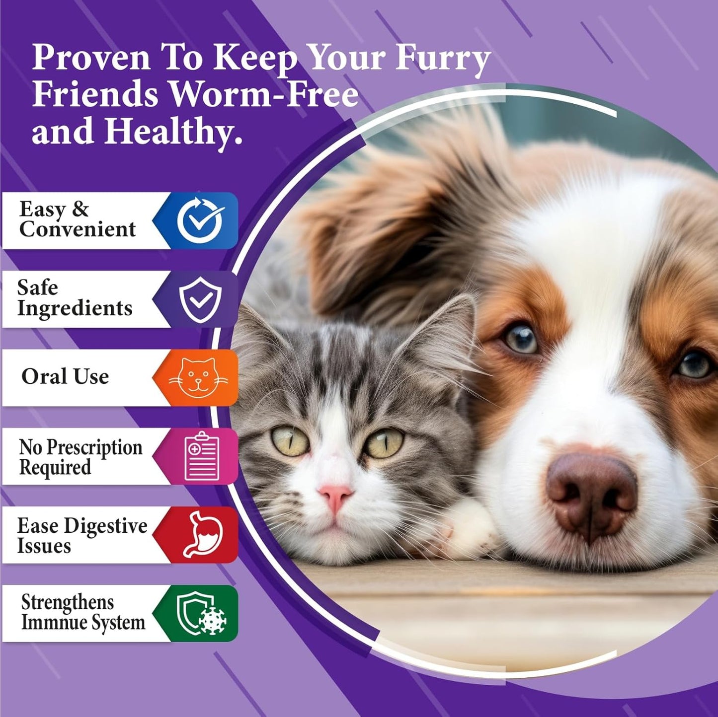 No More Worms in Cats and Dogs- Dewormer for Cats and Dewormer for Dogs - Chicken Flavour 120 MLS with 3ml Dropper