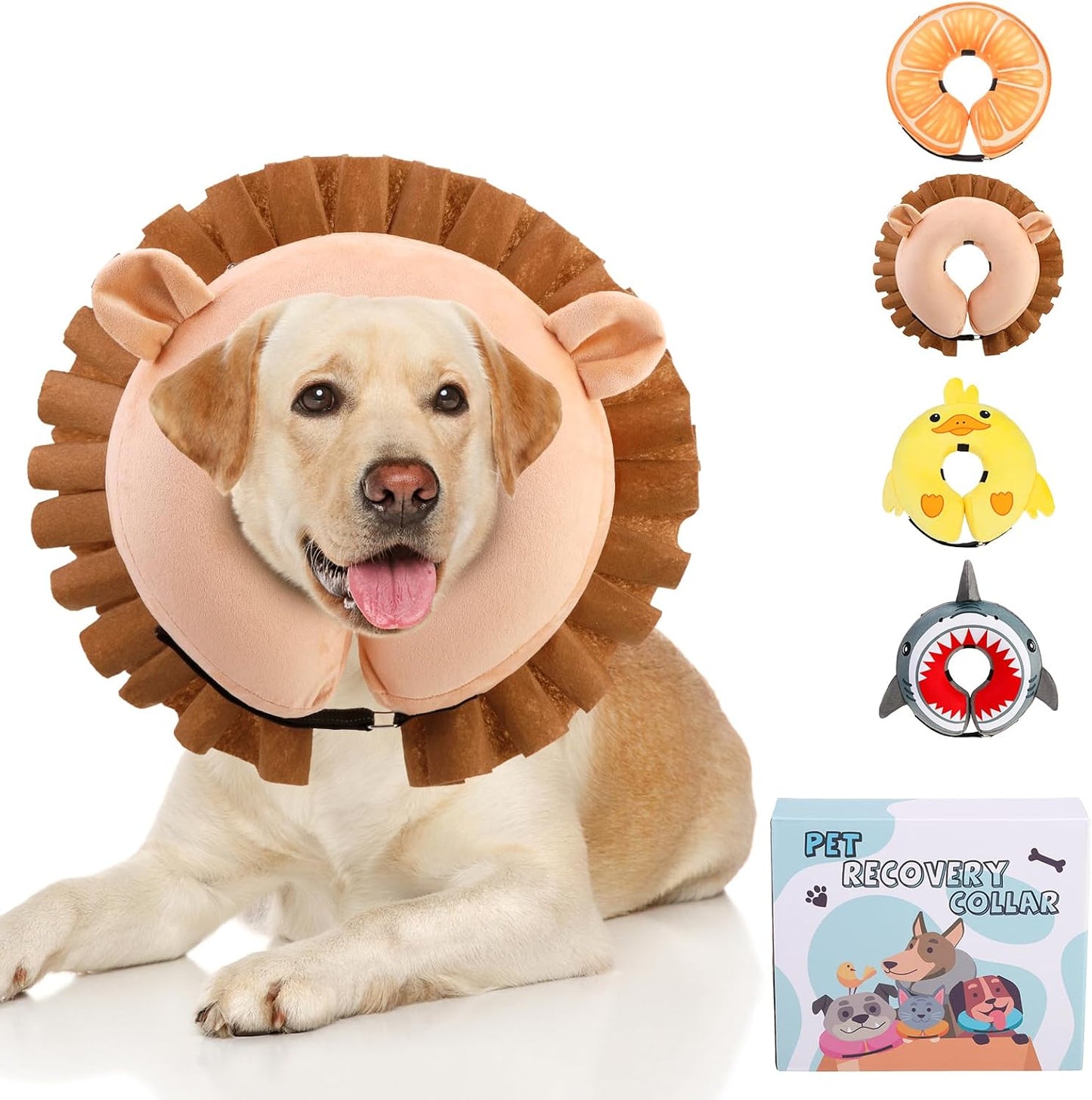 KOOLTAIL Dog Cone Collar Alternative After Surgery, Soft Inflatable Pet Neck Cone for Medium Large Dogs, Adjustable Puppy Donut Recovery Collar with Enhanced Anti-Licking XL