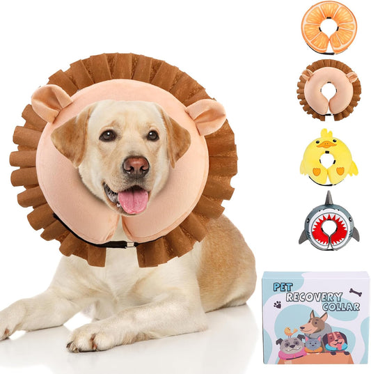 KOOLTAIL Dog Cone Collar Alternative After Surgery, Soft Inflatable Pet Neck Cone for Medium Large Dogs, Adjustable Puppy Donut Recovery Collar with Enhanced Anti-Licking XL