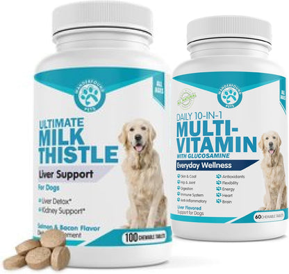 Milk Thistle + Multivitamin for Dogs Bundle