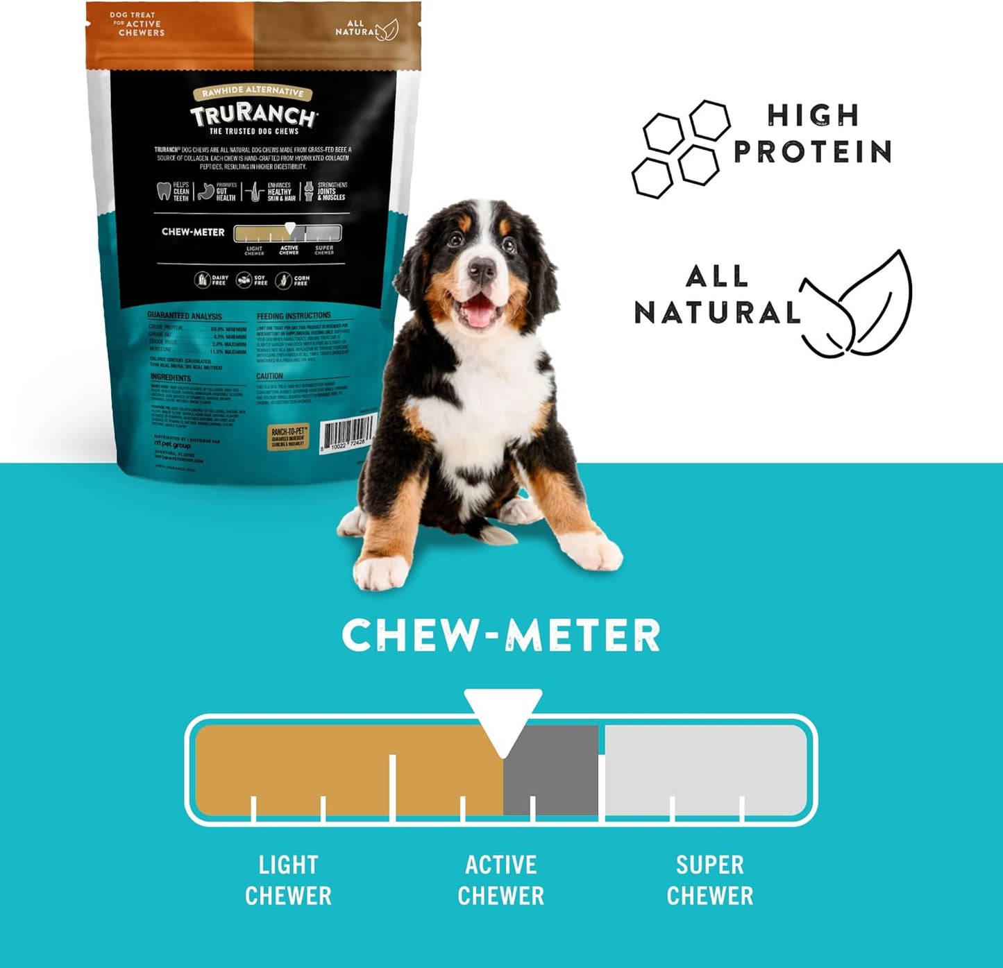 TRURANCH Large Collagen Rolls Roast Beef & Pumpkin Pie, 1 Bag, 8 Count, Holiday Limited Edition, Hydrolyzed Collagen, Rawhide Free, Healthy Limited Ingredients, for Small, Medium and Large Dogs