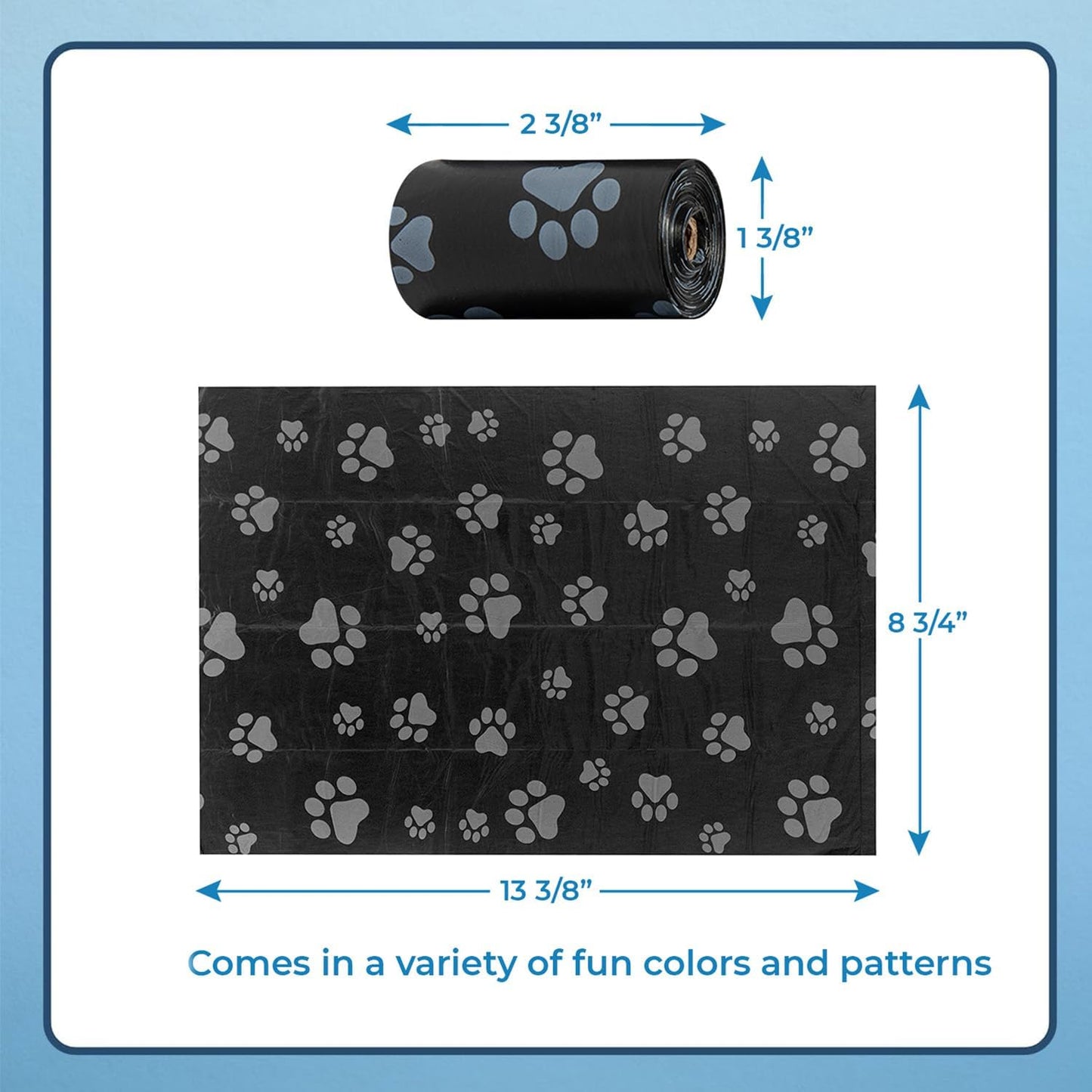 Best Pet Supplies Dog Poop Bags for Waste Refuse Cleanup, Doggy Roll Replacements for Outdoor Puppy Walking and Travel, Leak Proof and Tear Resistant, Thick Plastic - Black, 150 Bags (Pack of 2)