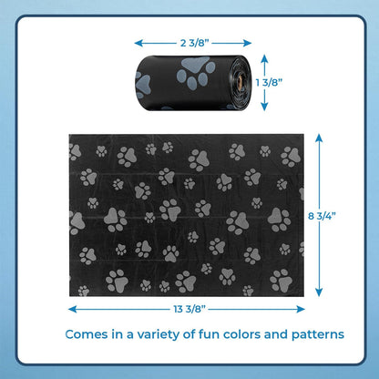 Best Pet Supplies Dog Poop Bags for Waste Refuse Cleanup, Doggy Roll Replacements for Outdoor Puppy Walking and Travel, Leak Proof and Tear Resistant, Thick Plastic - Black, 150 Bags (Pack of 2)