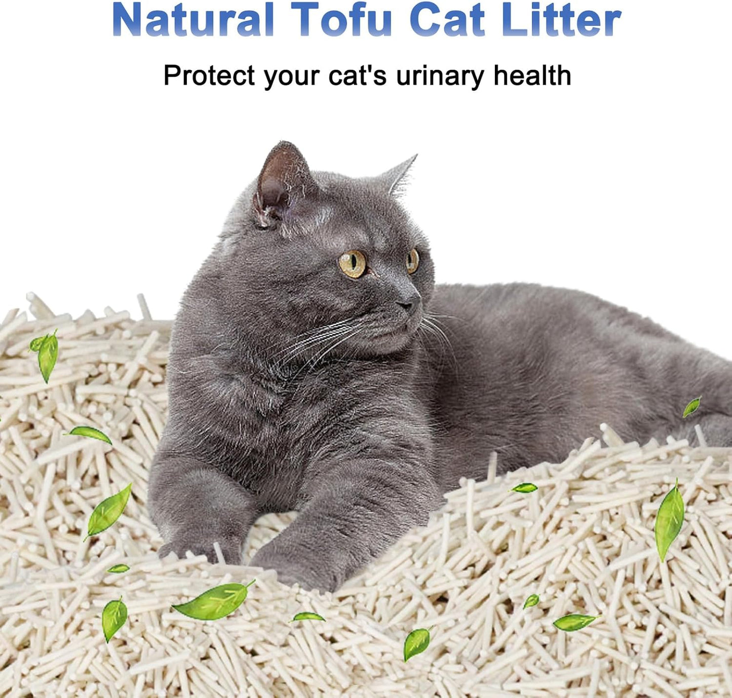 RIZZARI Dust-Free Tofu Cat Litter, Instant Clumping, 99% Odor Control, Natural Plant-Based Flushable Litter, Ultra-Absorbent for Kittens & Cats (1 Pack)
