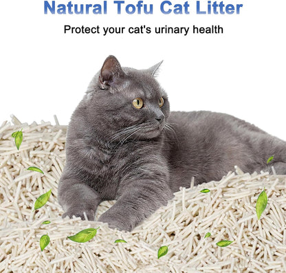 RIZZARI Dust-Free Tofu Cat Litter, Instant Clumping, 99% Odor Control, Natural Plant-Based Flushable Litter, Ultra-Absorbent for Kittens & Cats (1 Pack)