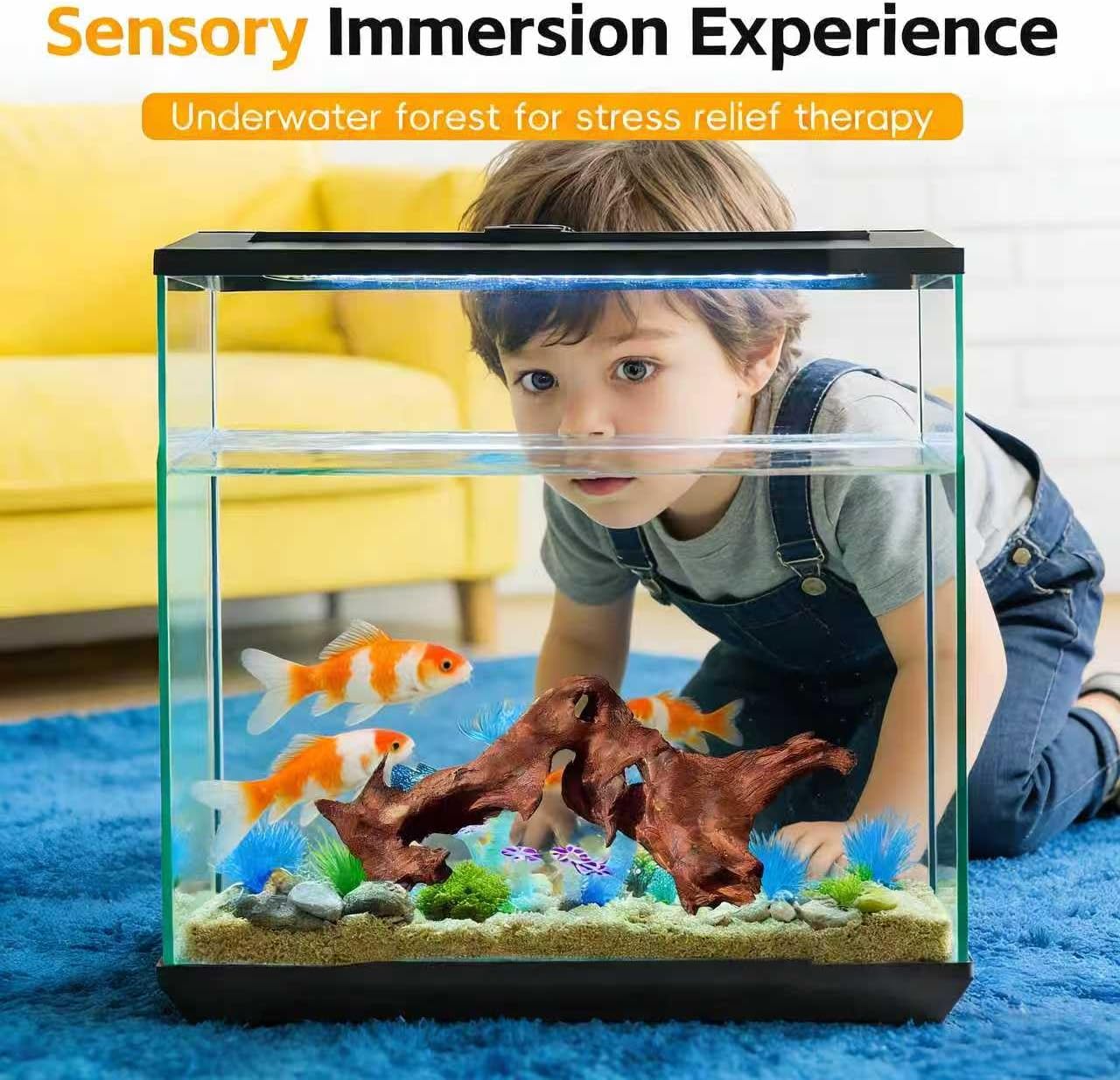 EFFIELER Natural Driftwood for Aquarium Decor –Unique Size (14-17 Inch 1-Pack) Real Wood Branches Fish Tank, Reptile Habitat, Terrarium, Hermit Crab,Aquatic Pets