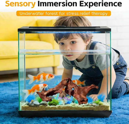 EFFIELER Natural Driftwood for Aquarium Decor –Unique Size (14-17 Inch 1-Pack) Real Wood Branches Fish Tank, Reptile Habitat, Terrarium, Hermit Crab,Aquatic Pets