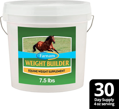 Farnam Weight Builder Weight Support Supplement for Horses, Helps Maintain Optimal Body Condition, 7.5 lb, 30 Day Supply