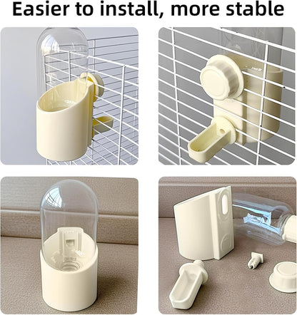 Automatic Hanging Bird Water Bottle - No Drip Cage Mounted Waters Feeder for Parakeets, Cockatiels, Budgies, Lovebirds, Finches, Canaries, Parrots (Bird Cage Accessories Travel Essential)