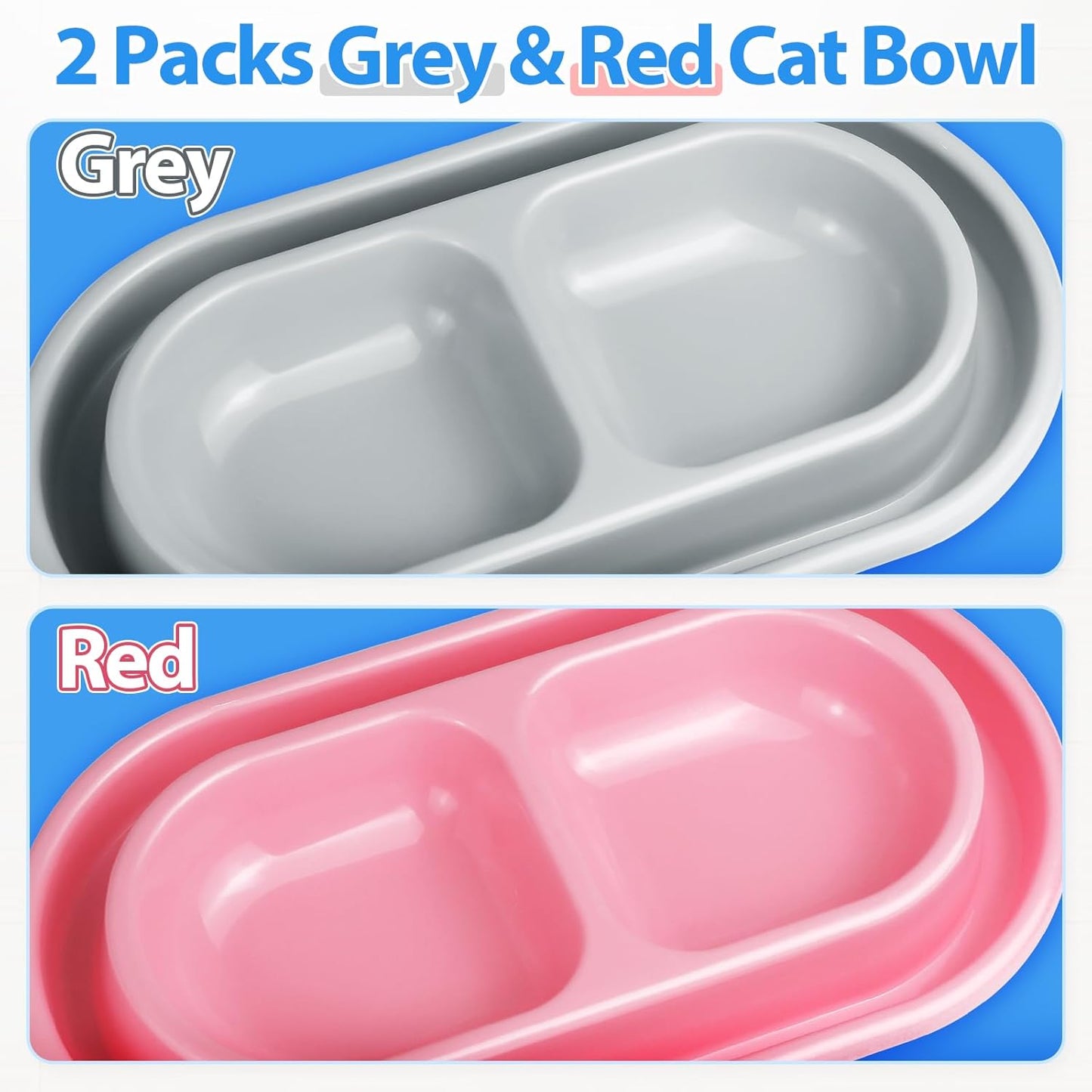 Ant Away Outdoor Cat Bowl, Double Pet Bowl with Water Moat, Spill-Proof Design, Food & Water Feeder for Outdoor Cats – Ants Away, Easy Clean, Lightweight Plastic(Small, 2 Packs)