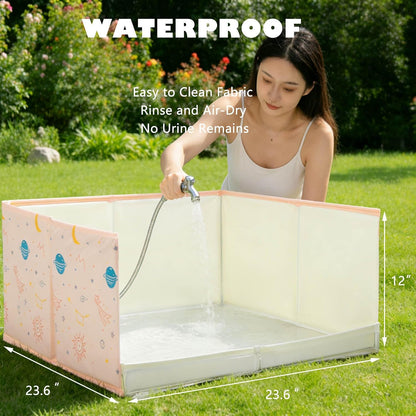 Dog Litter Box with High Walls,Pee Pad Holder Tray for Dog,Indoor Puppy Potty,No Assembly,No Spill,Waterproof,Easy to Clean,Portable for Travel