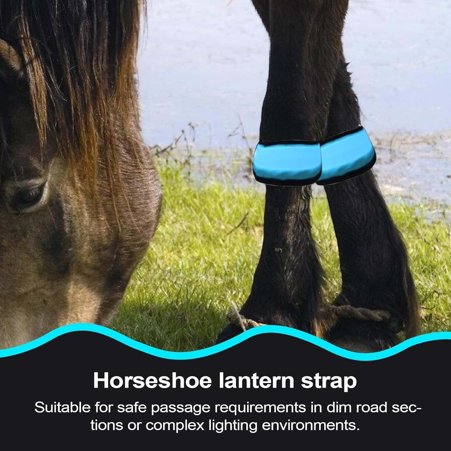 Horse Straps - Reflective Ankle Bands for Riding Safety | 4 Piece LED Horse Leg Wraps with Adjustable Fit, High Visibility & Comfortable Design for Night Riding, Parades, Farm Work, Ranch