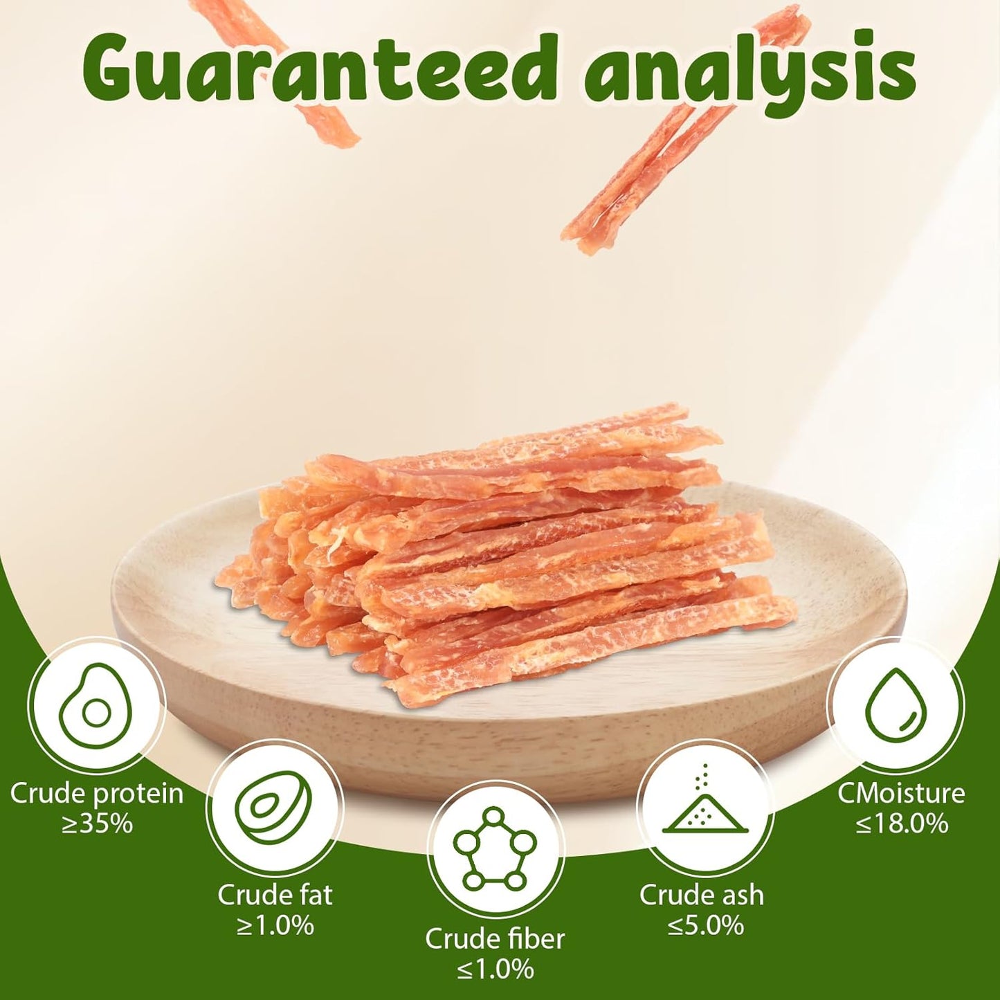 Chicken Jerky Strips for Dogs -Real Chicken, High Protein Dog Treats, Soft & Chewy Training Rewards for Puppies & Small Breeds, All-Natural Ingredients 454g/1lb