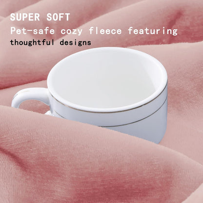 Smiry Waterproof Dog Bed Blanket, Leakproof Pet Throw Blanket for Bed Couch Sofa, Reversible Sherpa Fleece Furniture Protector Cover for Small Medium Large Dogs Cats (Dusty Pink, 50x60 inches)