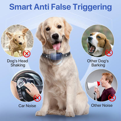 Dog Bark Collar, Automatic Bark Collar with 8 Sensitivity, Rechargeable Anti Barking Collar with 3 Training Modes Beep Vibration，Waterproof Smart No Bark Collar for Large Medium Dogs-P4