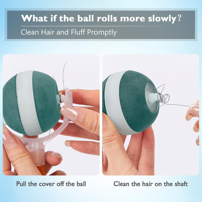 Interactive Cat Toys for Indoor Cats,The 3rd Generation Agile Moving Cat Ball with Elastic Mesh Tail,Automatic Kitten Toys for Bored Indoor Cats,Motion Activated (Dark Green)