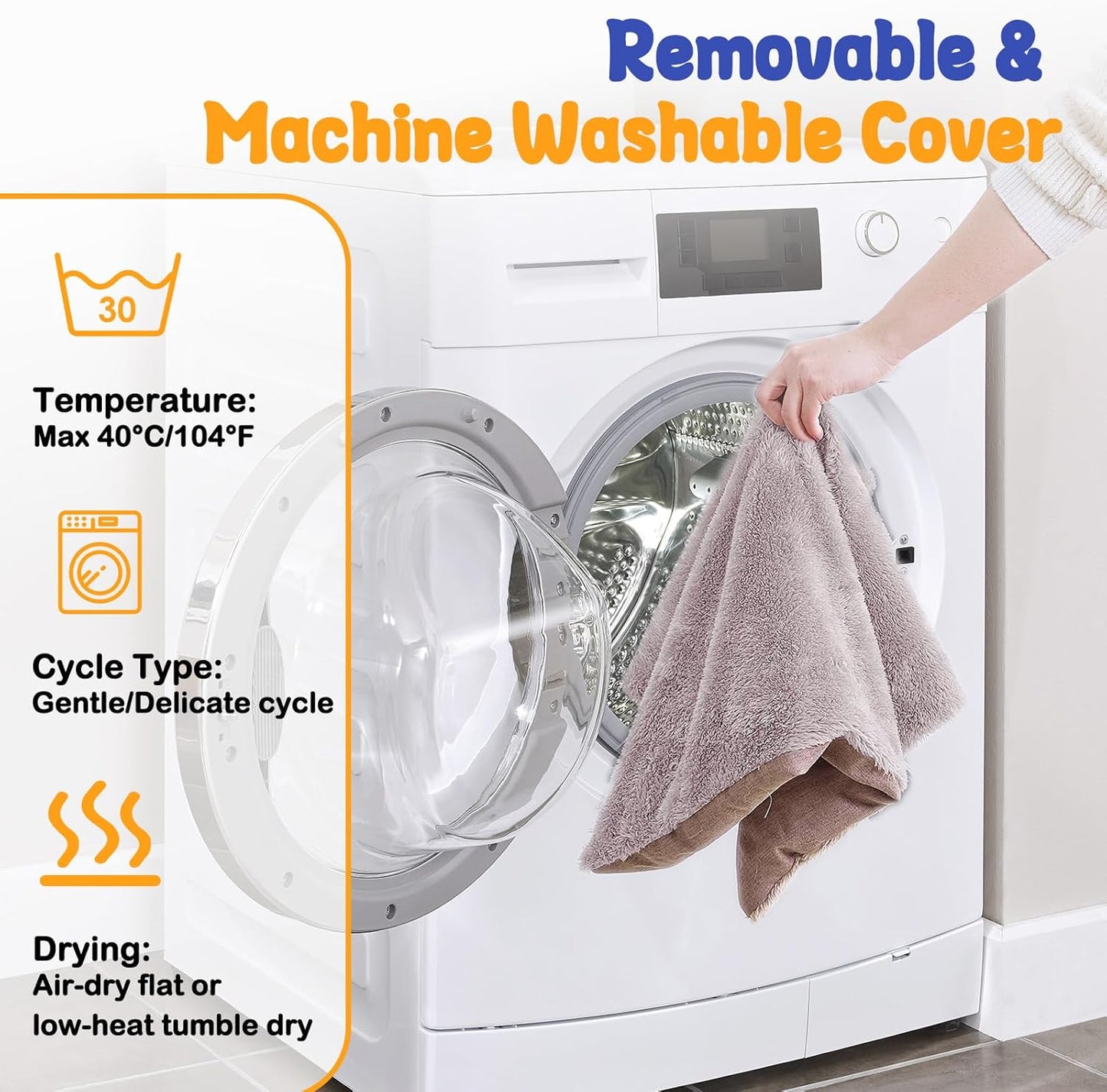 Makigued Rectangle Dog Bed for Small Dogs Washable Pet Bed with Bolster Sides Non-Slip Bottom Pet Sofa Waterproof Lining Durable Pet Cuddler, Light Brown, 21x 16x 6.3 in