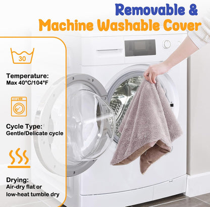 Makigued Rectangle Dog Bed for Small Dogs Washable Pet Bed with Bolster Sides Non-Slip Bottom Pet Sofa Waterproof Lining Durable Pet Cuddler, Light Brown, 21x 16x 6.3 in