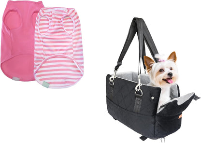 Dog Shirt for Small Dogs Pink and Center Console Dog Car Seat