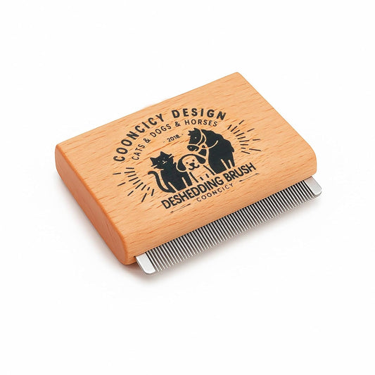 Deshedding Brush for Cats,Rabbits,Pets with Wood Handle – Cat Deshedding & Deshedder Comb Tool for Detangling and Removing Excess Fur – Shedding Brush for Cat Hair Control