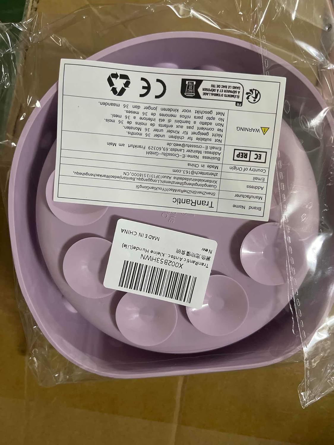 Slow Feeder Dog Bowls, Silicone Large Dog Plates for Food with Non-Slip, Cats Eating Dogs Bowl with Spiral Maze Design, Dogs Food Slow Feeder Bowl Dishes for Indoor and Outdoor (Purple)