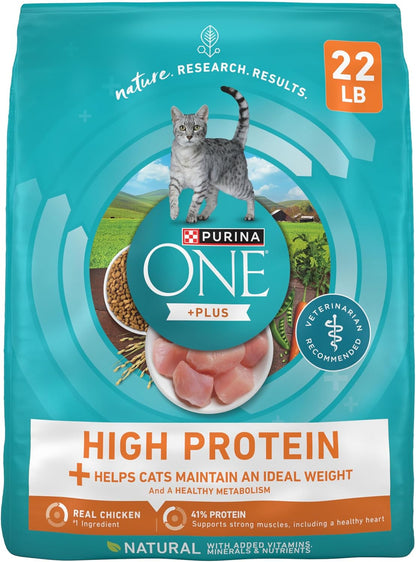 Purina ONE High Protein, Healthy Weight Plus Ideal With Chicken Dry Cat Food Formula - 22 lb. (Pack of 1)