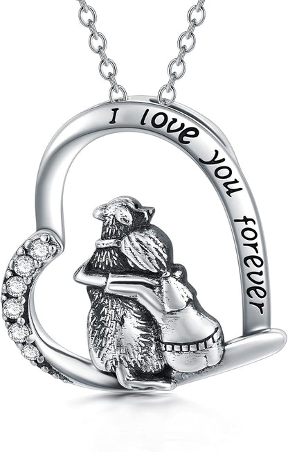 SIMONLY Mothers Day Gifts 925 Sterling Silver Dog Necklace Dog Pendant Necklace for Girls Dog Memorial Jewelry Gifts for Women Dog Lovers