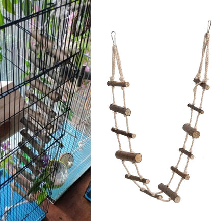 Pet Climbing Ladder, 100cm Small Pet Ladder, Adjustable with Hanging Hook for Hamsters Small Pets Toy Parrots
