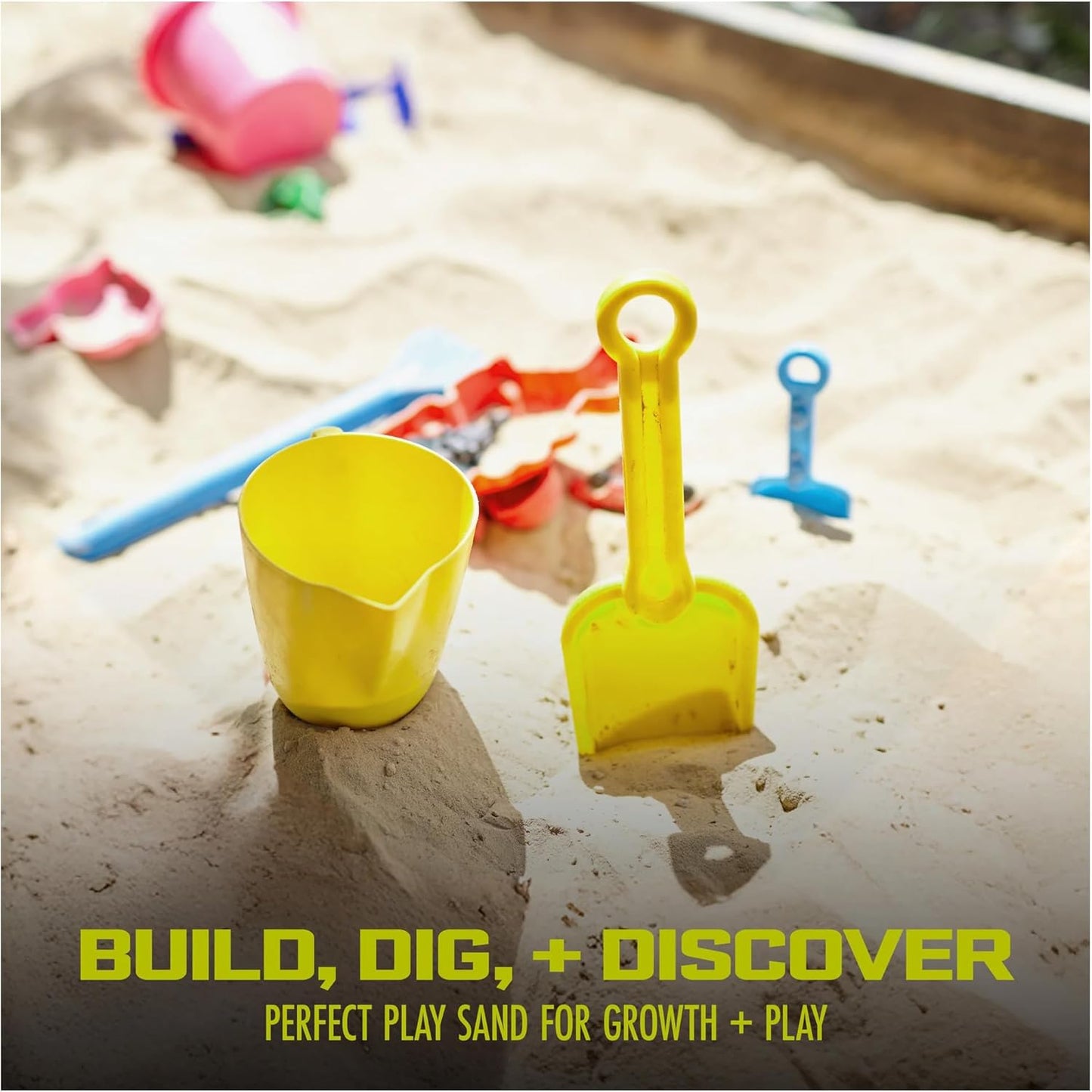 Sun Joe Ultra Fine Silica Play Sand for Sandboxes, Sensory Tables, Gardens, Weighted Toys & Aquariums, for Molding, Digging & Sculpting, 50 Pound Bucket