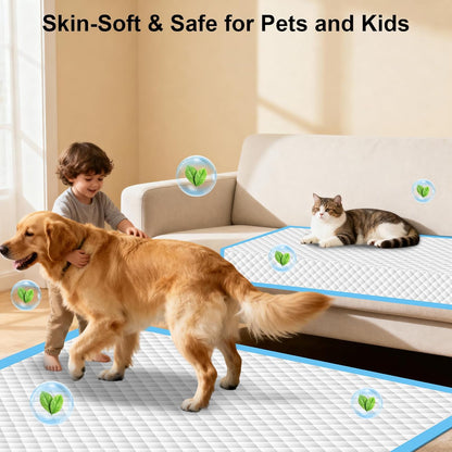 URPOWER Extra Large Dog Pee Pads 55"x29.5" 40 Count, 5XL Super Absorbent Puppy Pads Disposable Potty Training Pads for Dogs & Cats, Leak-Proof Baby & Adults Bed Pads, Pet Pads for Car, Crate