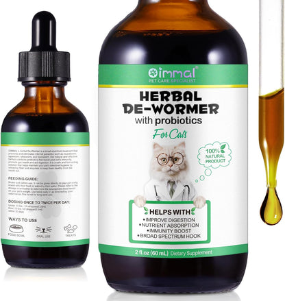 Specifically Formulated for Cats,Naturally Sourced Ingredients,Cats Natural Broad Spectrum Treatment with Probiotics,Gut Health,Digestive Support for All Cat All Ages and Breeds