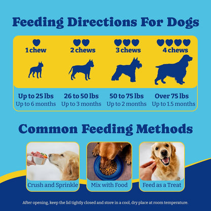Probiotics for Dogs - Dog Probiotics for Gut, Immune & Skin Health - 6 Billion CFUs, 180 Soft Chews, Salmon & Blueberry Flavor - with Prebiotics & Digestive Enzymes