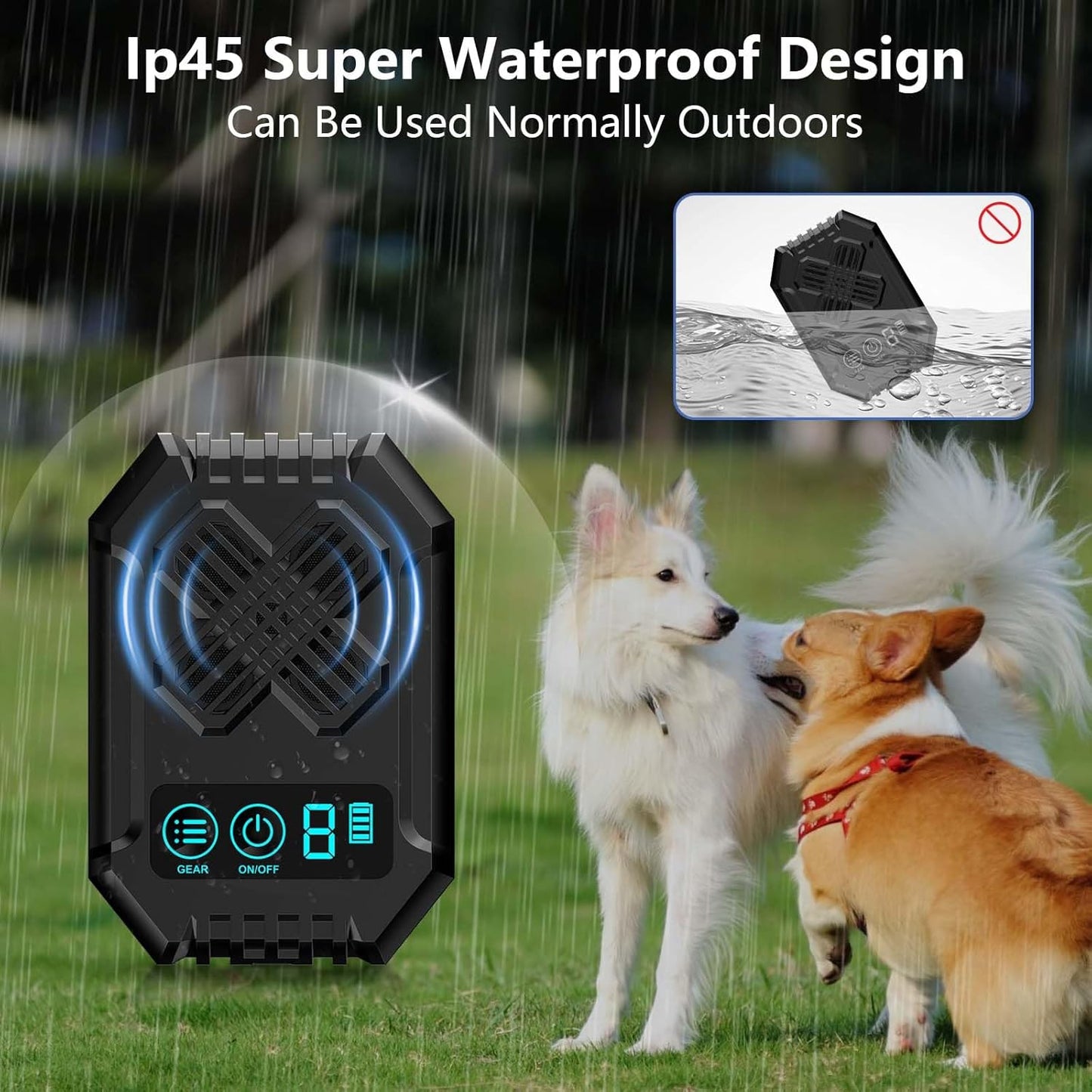 Anti Barking Devices, Dog Bark Deterrent Device 3 Adjustable Modes, Ultrasonic Dog Bark - Rechargeable Long Range 50FT Dogs Barking Control Devices for Indoor Outdoor