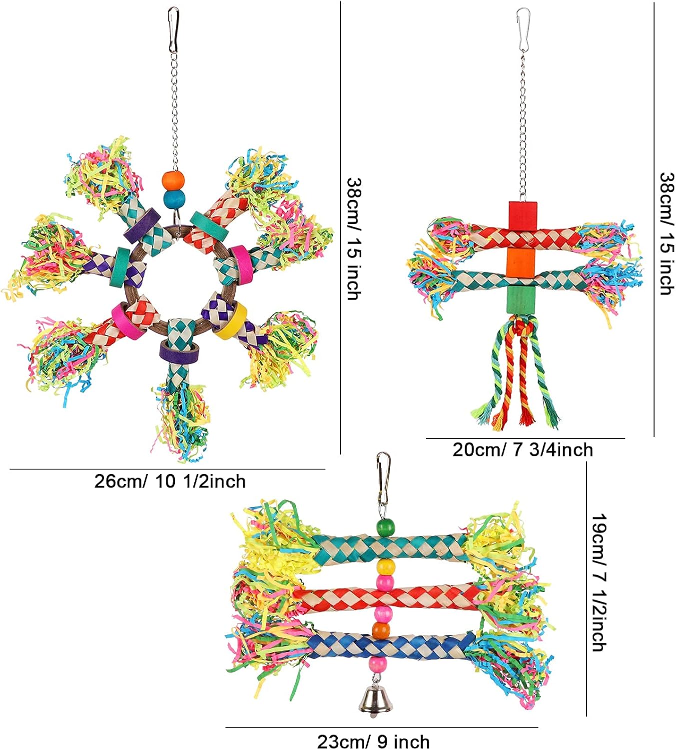 LifeIdeas 5PCS Bird Toys - Foraging, Shredding & Hanging Toys for Small to Medium Parrots, Conures, Cockatiels, Budgies, Lovebirds & Parrotlets - Bird Cage Accessories