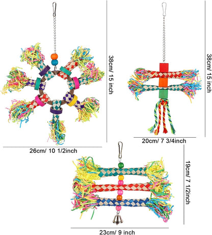 LifeIdeas 5PCS Bird Toys - Foraging, Shredding & Hanging Toys for Small to Medium Parrots, Conures, Cockatiels, Budgies, Lovebirds & Parrotlets - Bird Cage Accessories