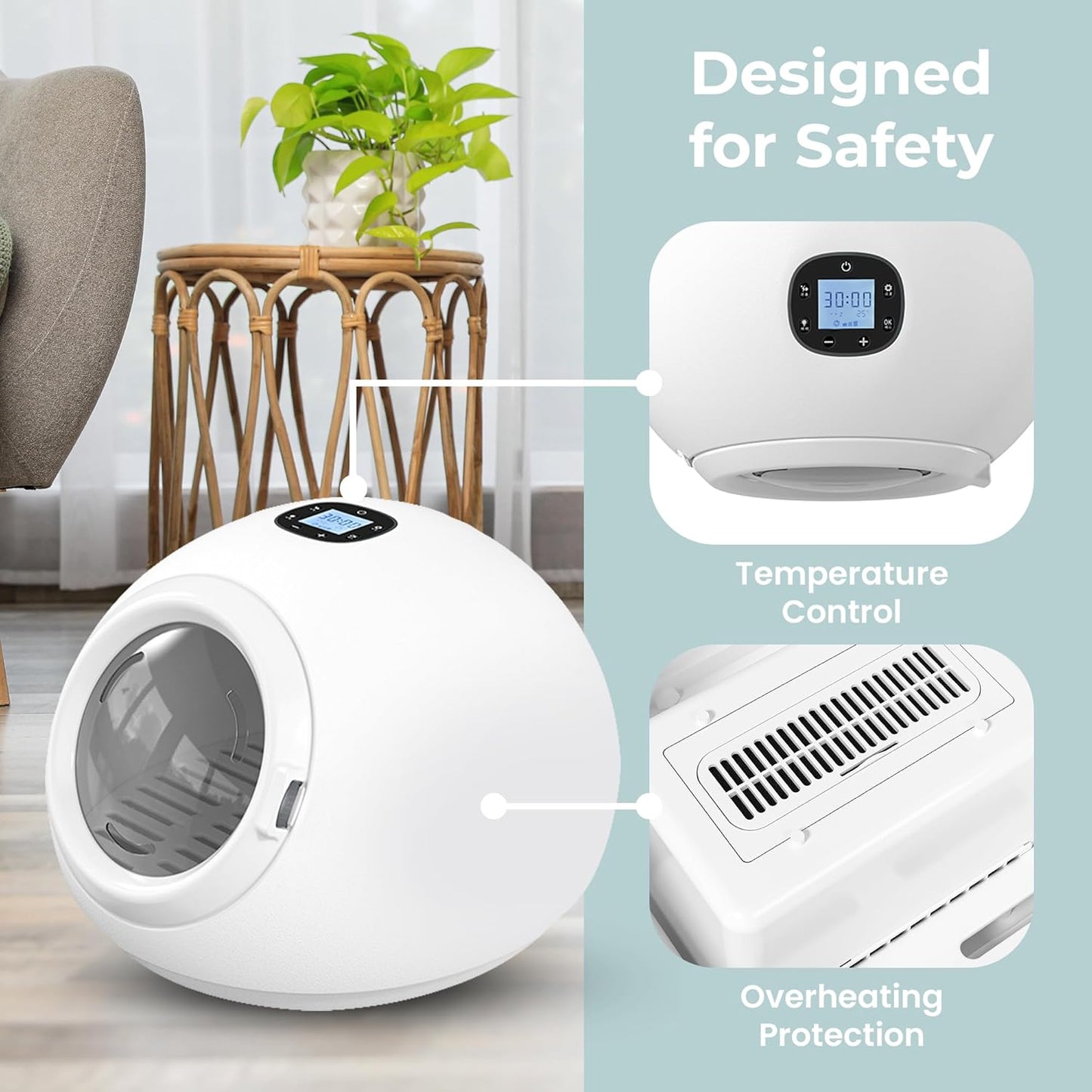 55L Smart Pet Grooming Dryer Box - Quick, Low Noise, Self Dry, Portable & Fast Hair Drying for Dogs, Cats, and Small Pets |Dries Pet Clothes| Temperature and Timer Control, Spa Treatment