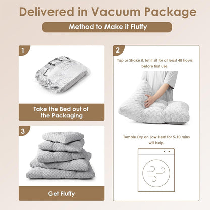 EHEYCIGA Washable Dog Crate Bed for Large Dogs, Fluffy Pet Kennel Pad Reversible for Doggie and Cats, Plush Faux Fur Pet Sleeping Mattress Mat, 35" x 23"x 3.5", Grey