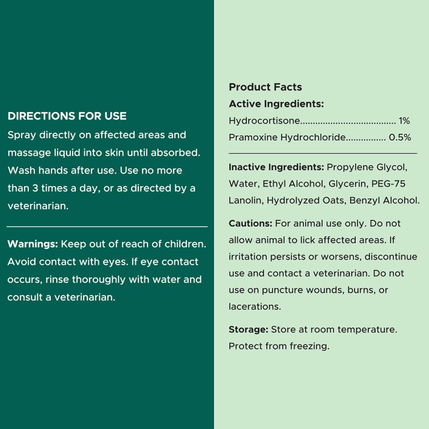 Hydrocortisone Spray for Dogs - 4 oz Dog Anti Itch Spray for Irritated Skin, Hot Spots, Flea Bites, Itching, and More - Made with Hydrocortisone and Pramoxine Hydrochloride - Made in the USA